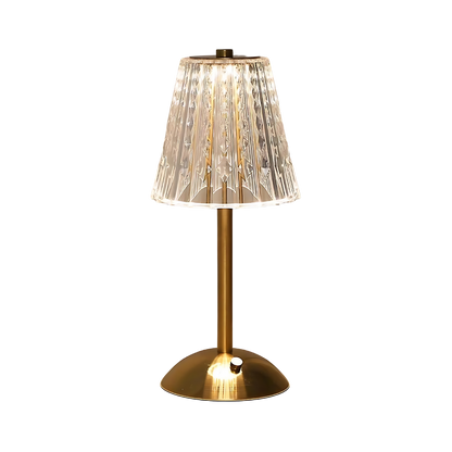 Goldene Kristall Eleganz Drahtlose Tischlampe