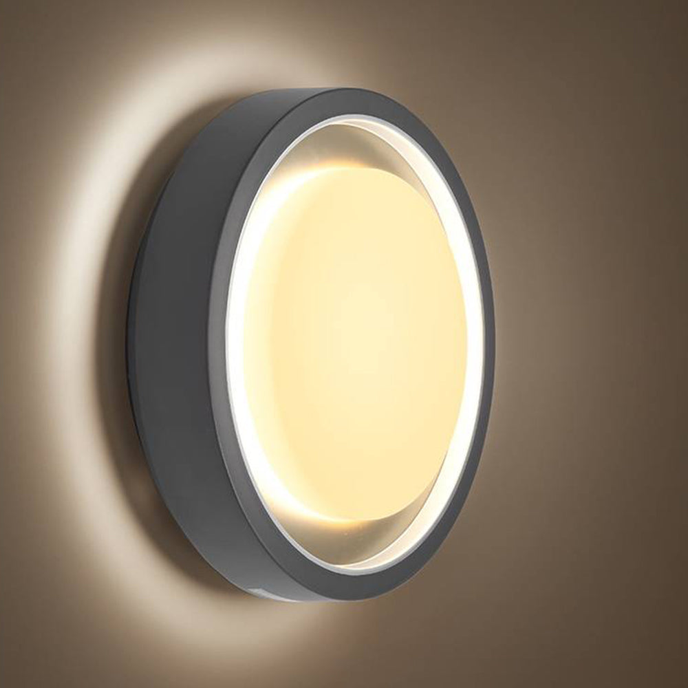 Lampe extérieure étanche en forme de disque circulaire moderne IP65