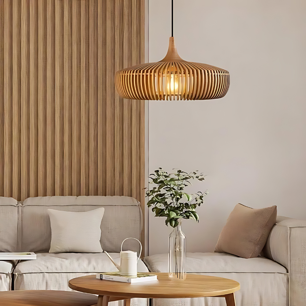 Asahi Japandi Solid Wood Pendant Light