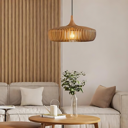 Asahi Japandi Solid Wood Pendant Light
