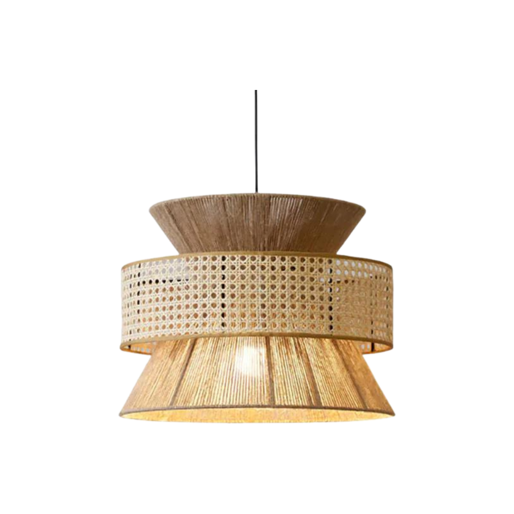 Handwoven Hemp Rope Rattan Veil Pendant Lamp