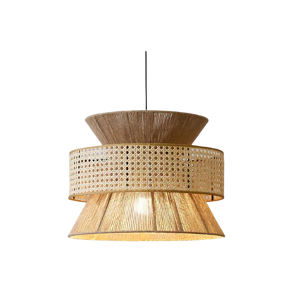 Rattan Veil Pendant Lamp - Handwoven Hemp Rope