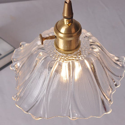 Vintage Radiant Lotus Glass Pendant Lamp