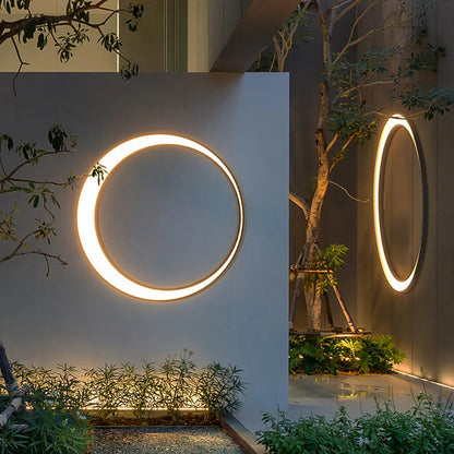 Moderne Ring Metaal Buiten Wandlamp