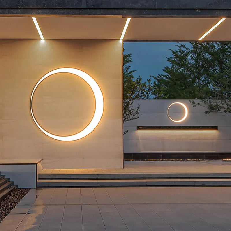 Modern Ring Metal Outdoor Wall Light