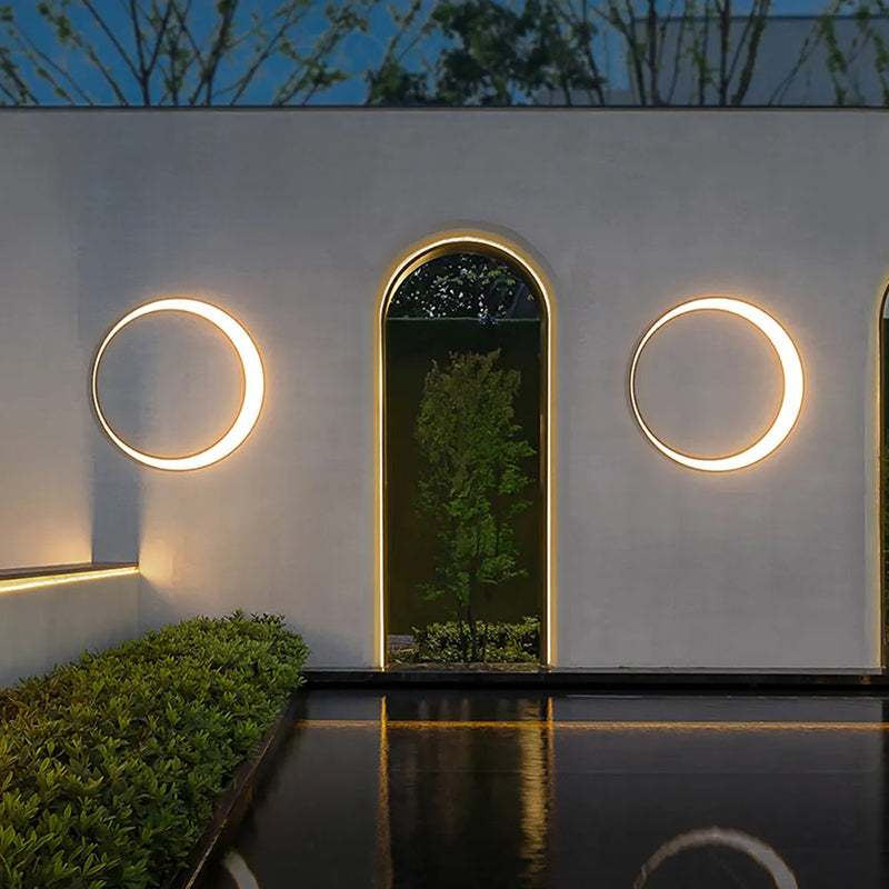 Modern Ring Metal Outdoor Wall Light