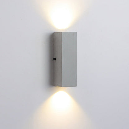 Lampe murale extérieure carrée en ciment minimaliste