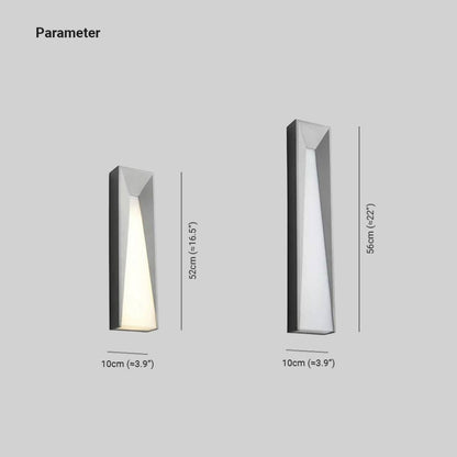 Modern Rectangular Metal IP65 Waterproof Outdoor Wall Lamp