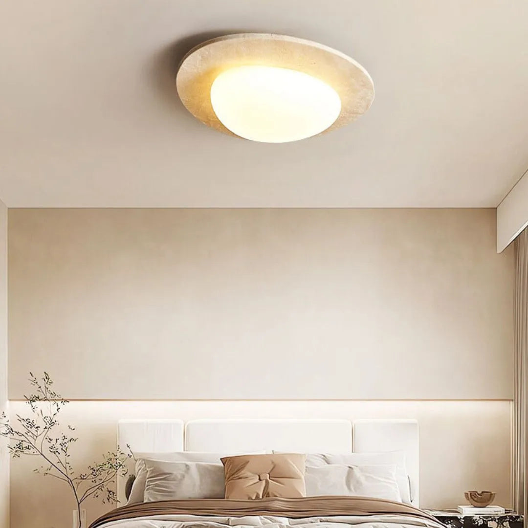 Creative Nordic Cream Travertine Ceiling Lamp