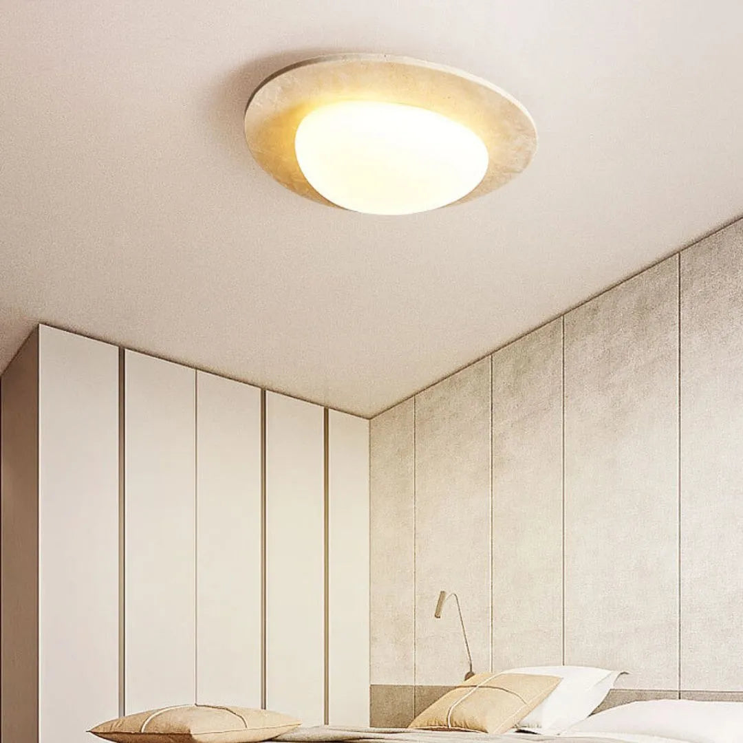 Creative Nordic Cream Travertine Ceiling Lamp