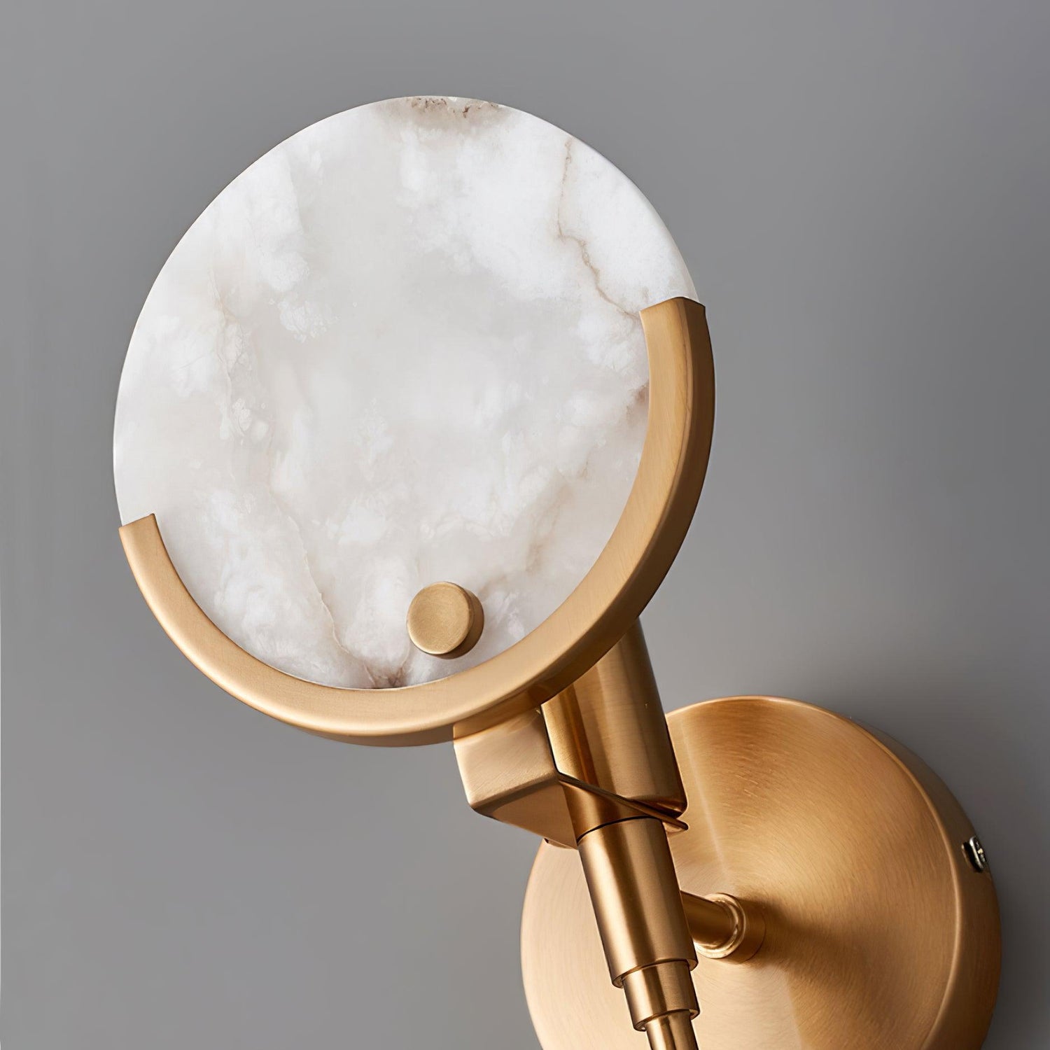 Alabaster Marble Ava Brass Wall Lamp