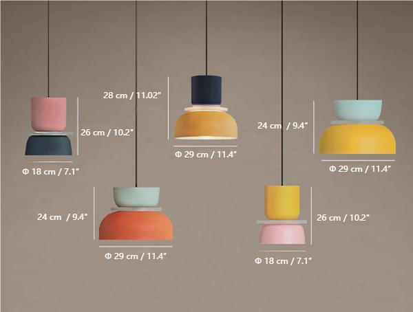 Colorful Bowl Shade Pendant Light