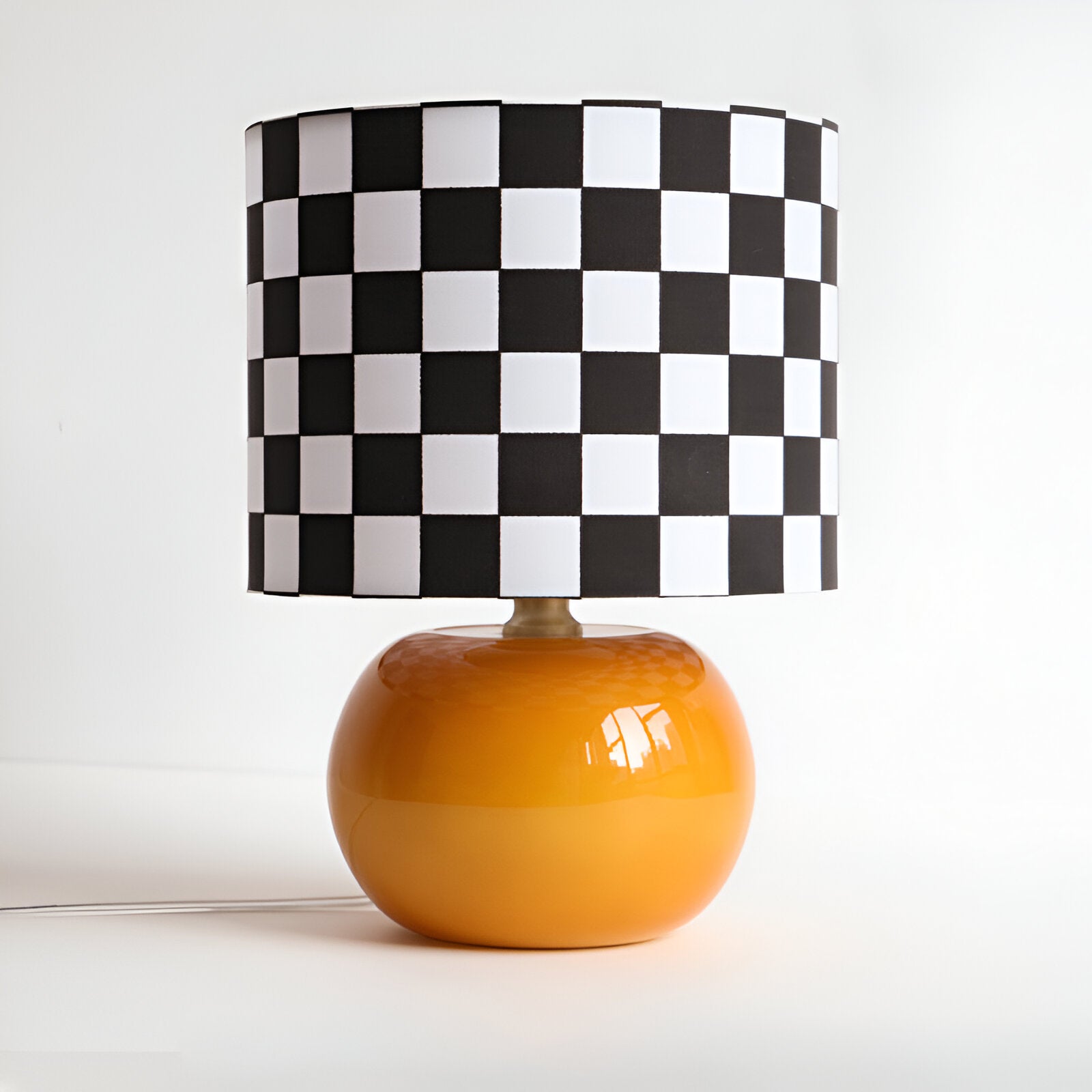 Classic Checkerboard Glass Table Lamp