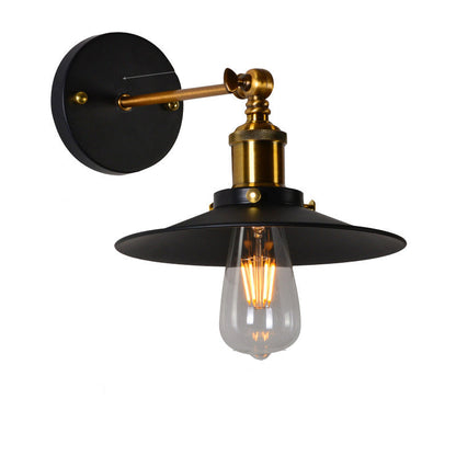 Retro Industrial Style Metal Saucer Shade Wall Lamp