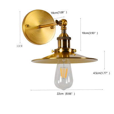 Retro Industrial Style Metal Saucer Shade Wall Lamp