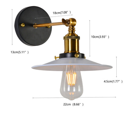 Retro Industrial Style Metal Saucer Shade Wall Lamp