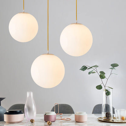 Globe Milky Glass Pendant Lamp