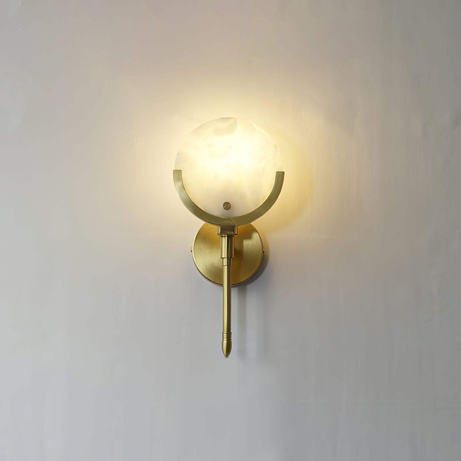 Alabaster Marble Ava Brass Wall Lamp