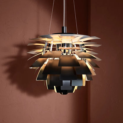 Chandelier suspendu moderne en forme de pomme de pin artichaut LED