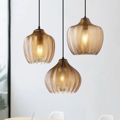 Nordic Style Wavy Glass Pendant Ceiling Lamp