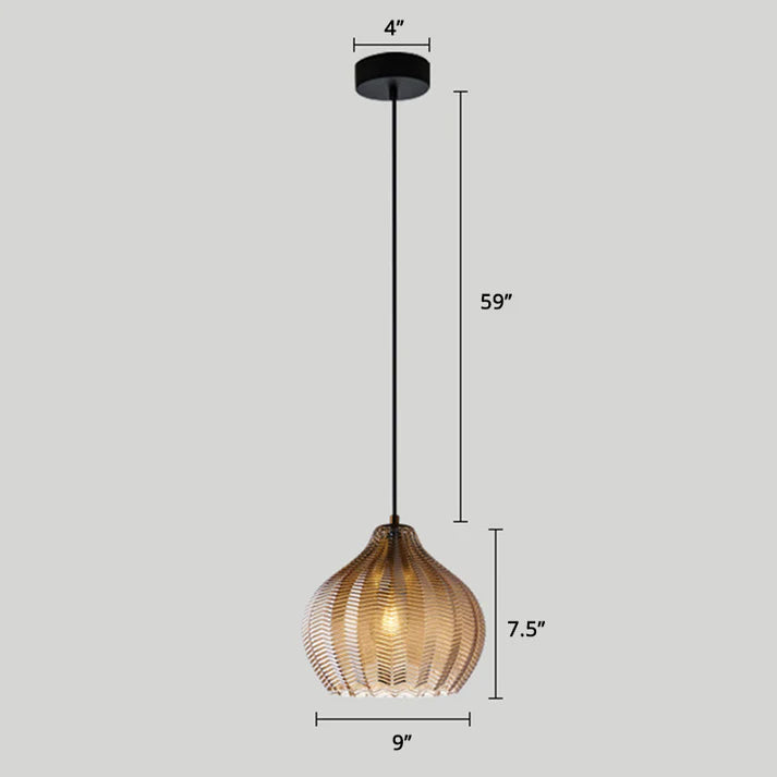 Lampada a soffitto in vetro ondulato in stile nordico