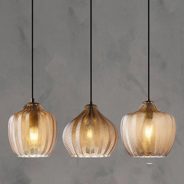 Nordic Style Wavy Glass Pendant Ceiling Lamp