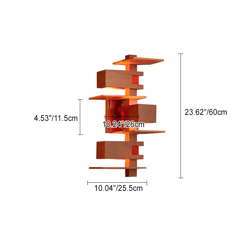 Kreative Ziegelrote Holzwandlampe