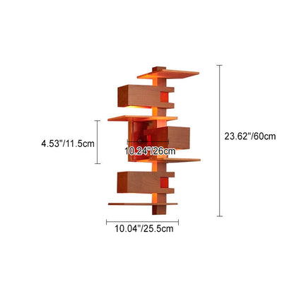 Kreative Ziegelrote Holzwandlampe