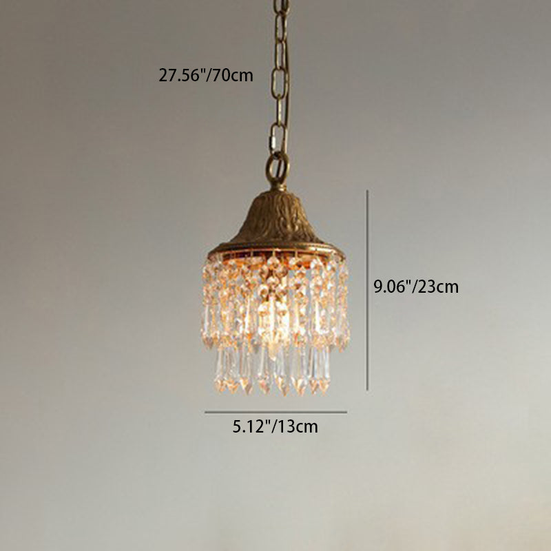 Teardrop Crystal Iron Pendant Light