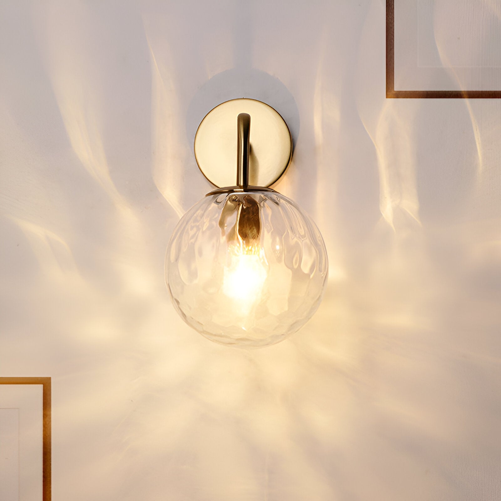 Modern Retro Rippled Glass Sphere Wall Lamp