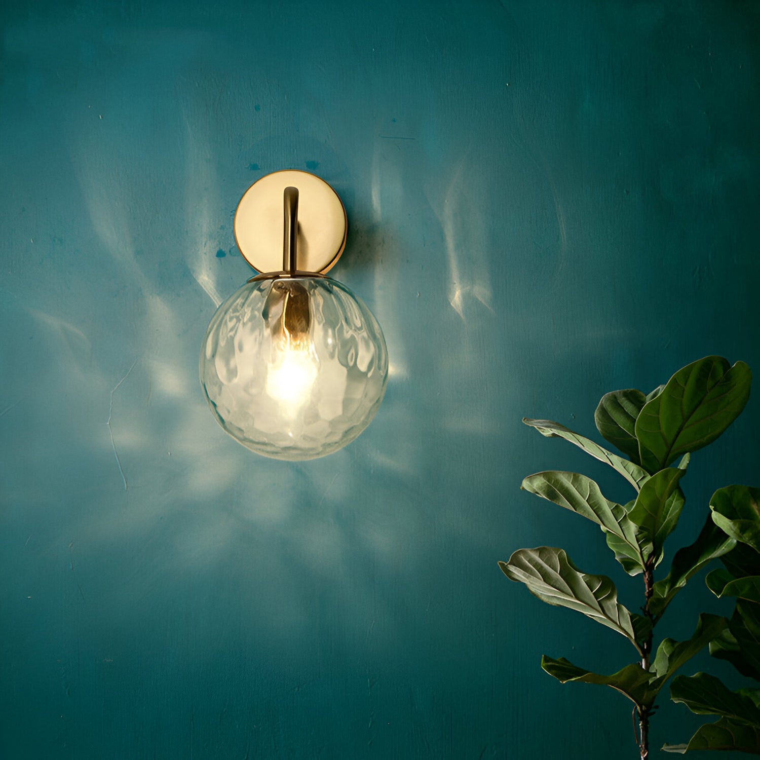 Modern Retro Rippled Glass Sphere Wall Lamp