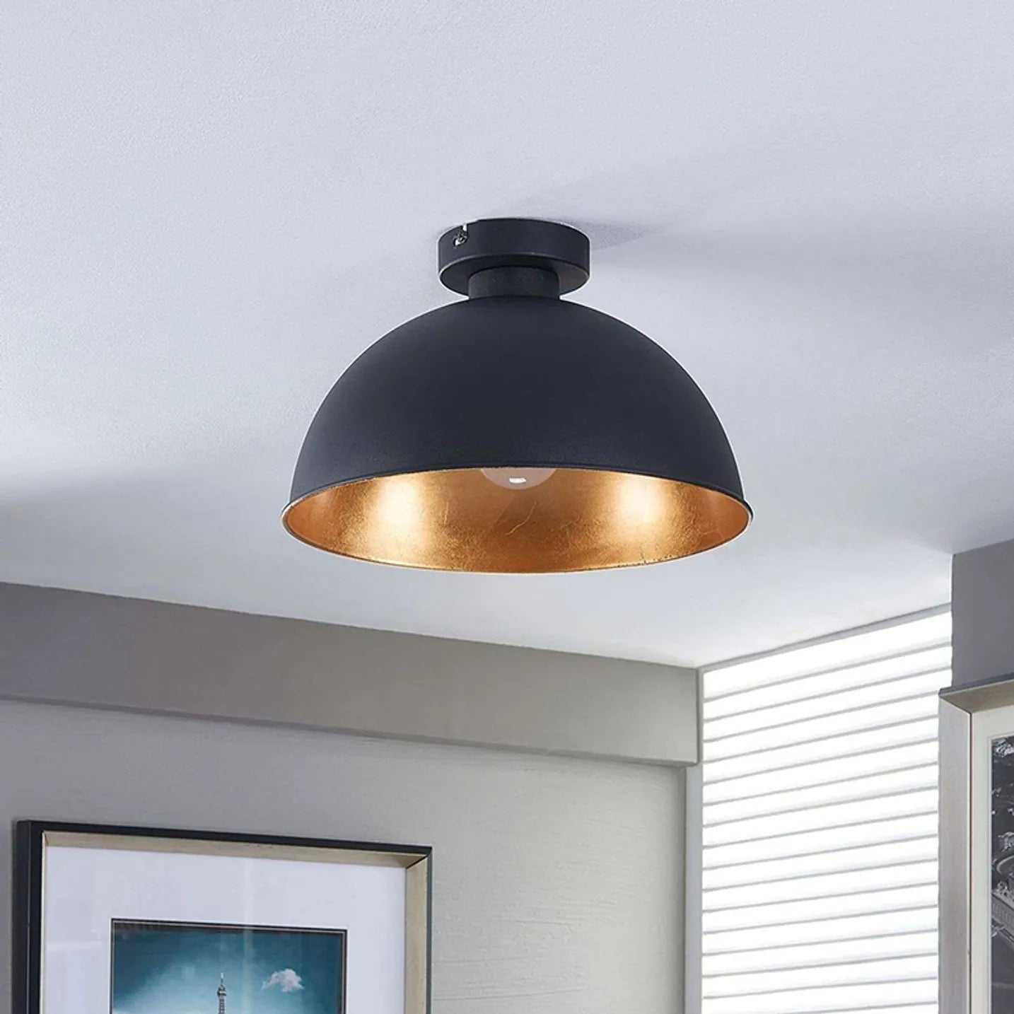 Lampada da soffitto in oro foil moderno retro