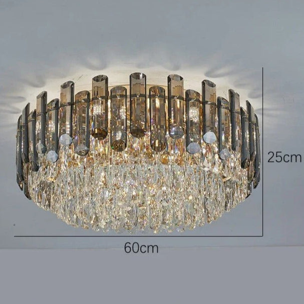 Chandelier en cristal de luxe doré