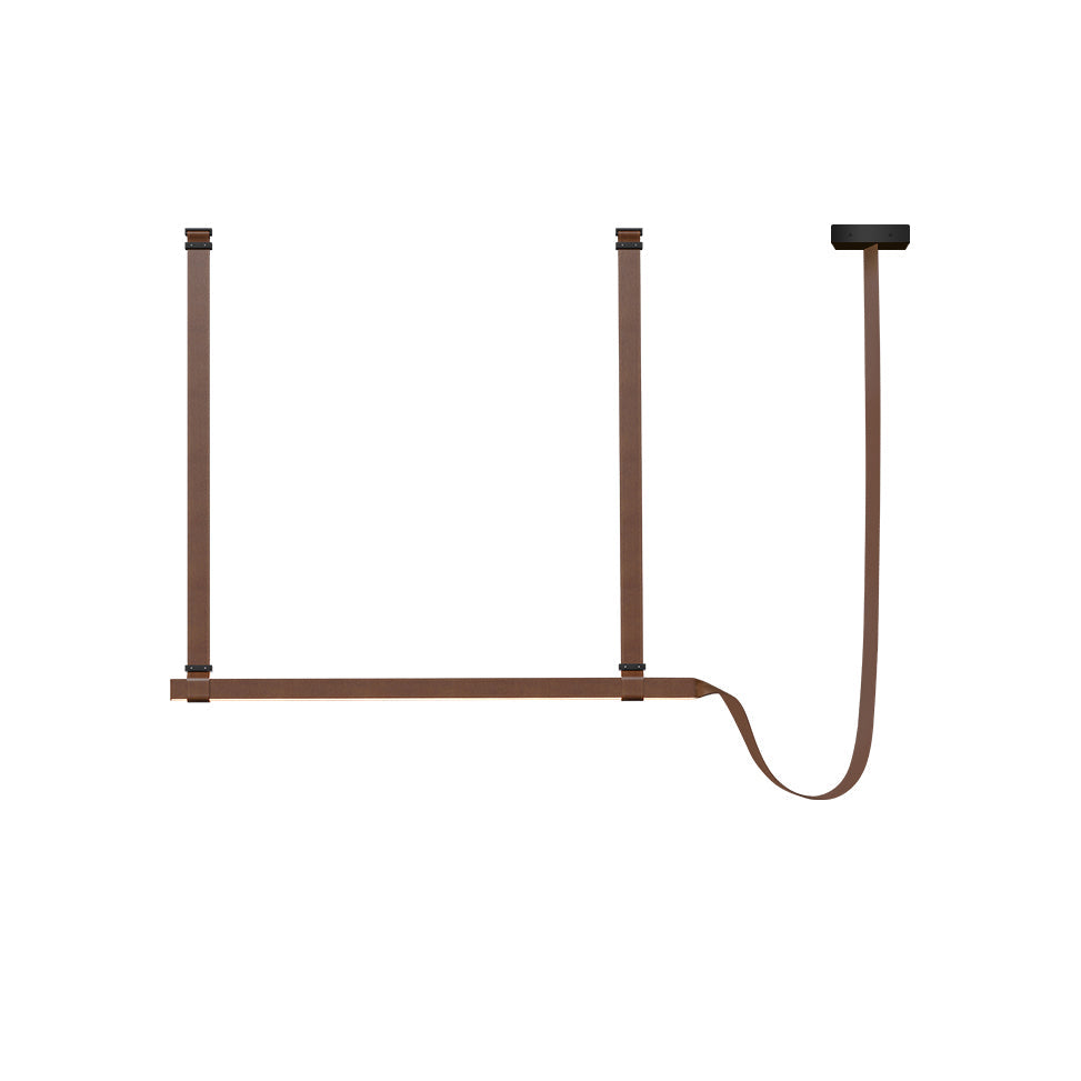 Luxen Minimalist Leather Linear Chandelier