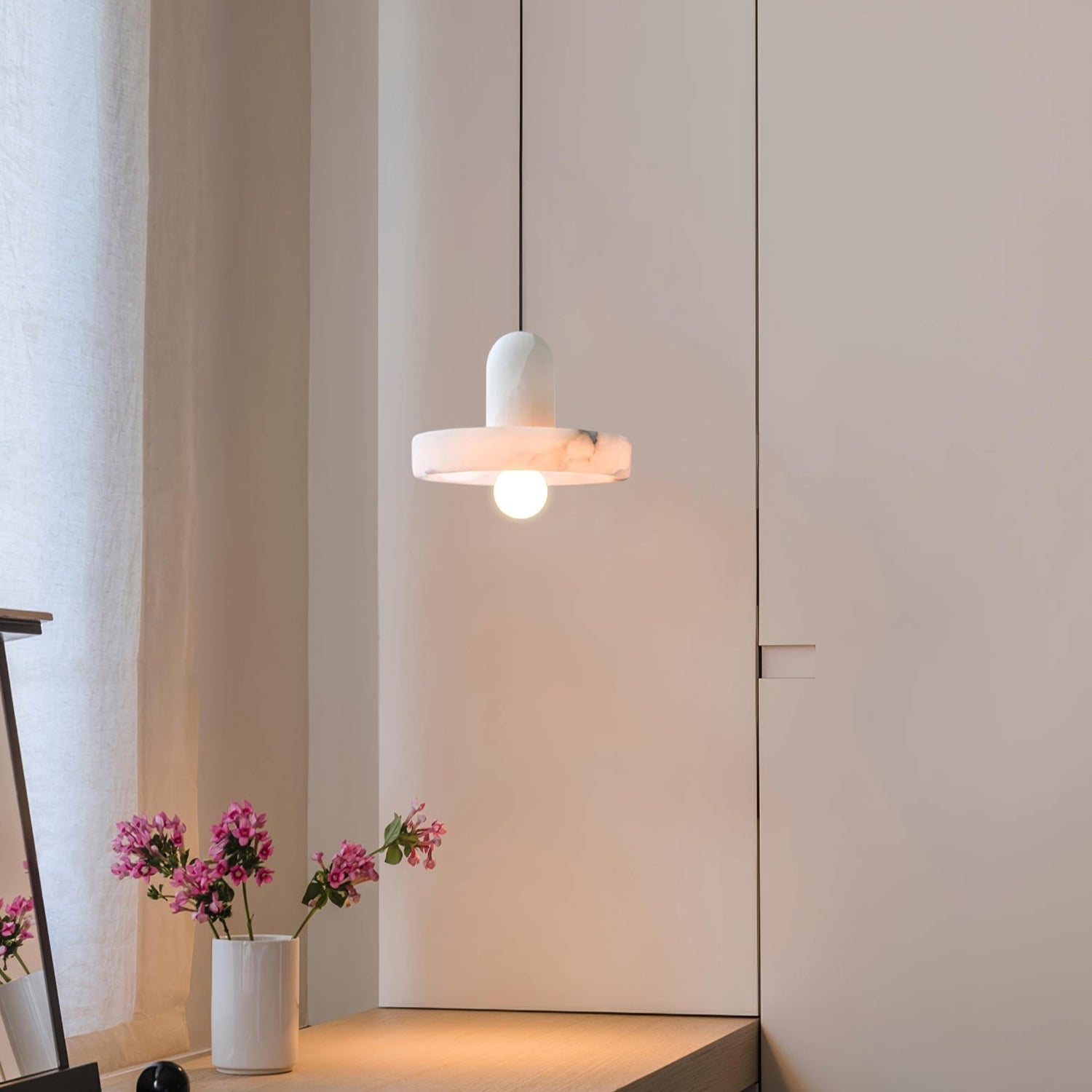 Witte Alabaster Marmeren Hanglamp