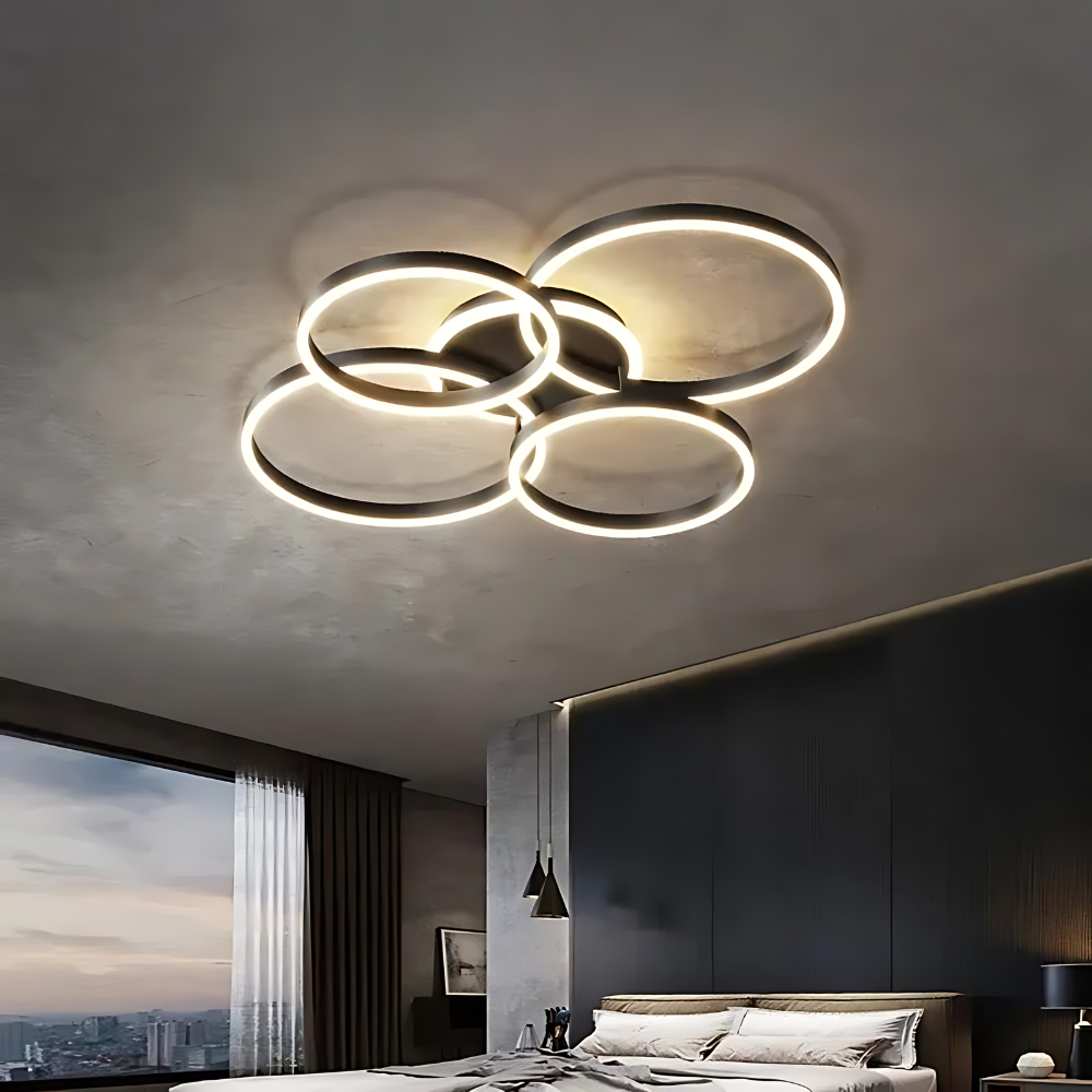 Modern Black Metal Chandelier Ceiling Lamp