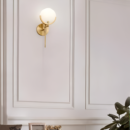 The Shine of Gold and Marble Wall Lamp