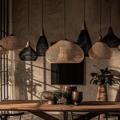 Elegant Handmade Rattan Pendant Light