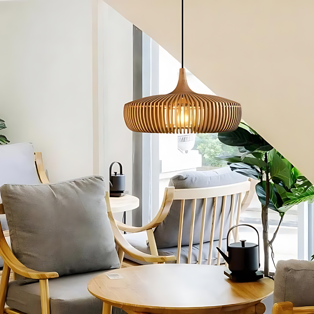Asahi Japandi Solid Wood Pendant Light