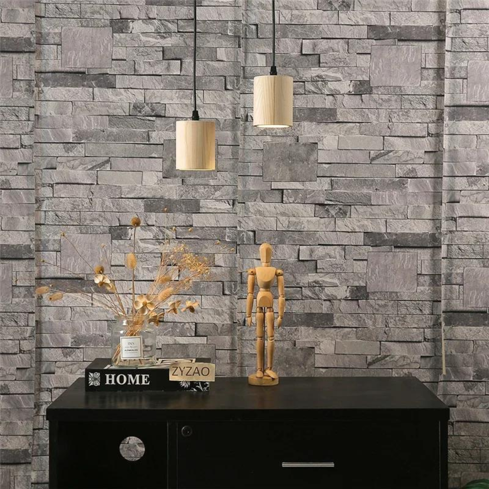 Elegant Wooden Cylinder Pendant Lamp