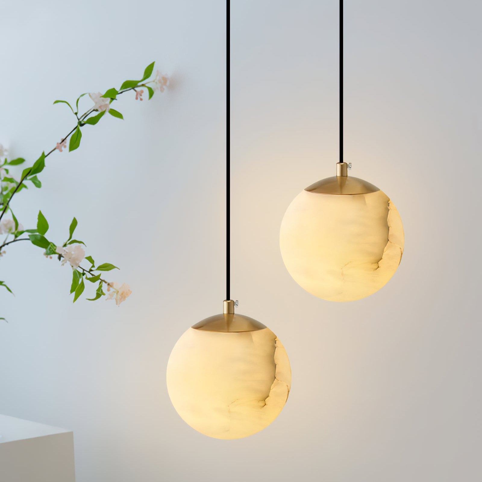 Alabaster Globe Pendant Light