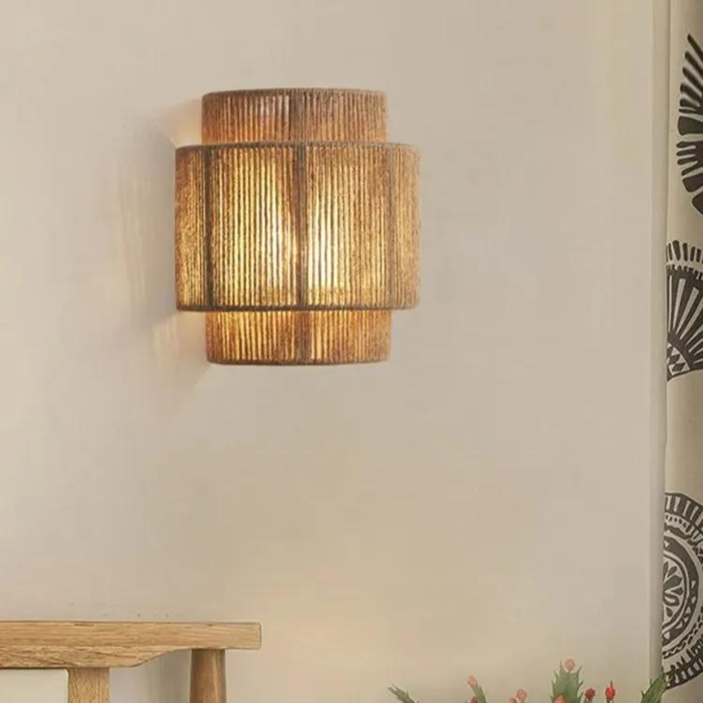 Echo of the Past Wall Lamp - Japandi Rattan