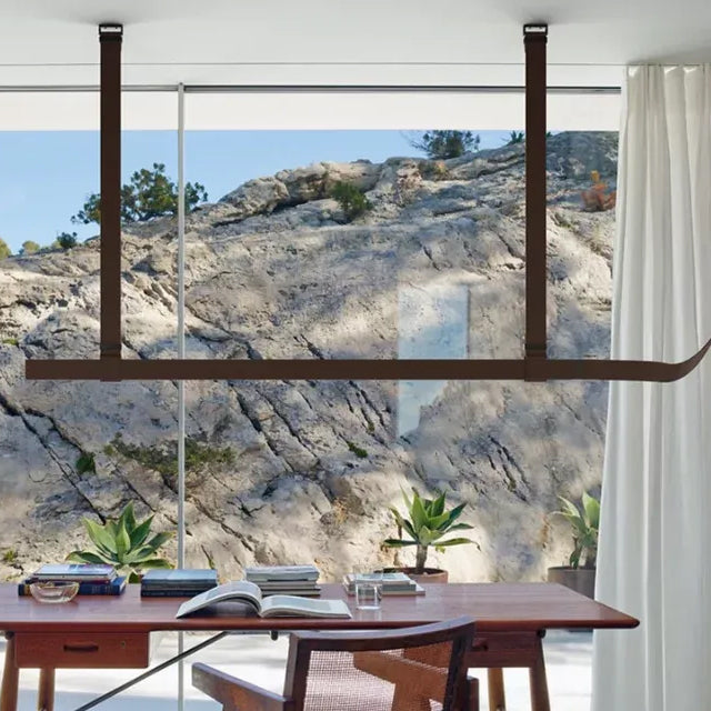 Luxen Minimalist Leather Linear Chandelier