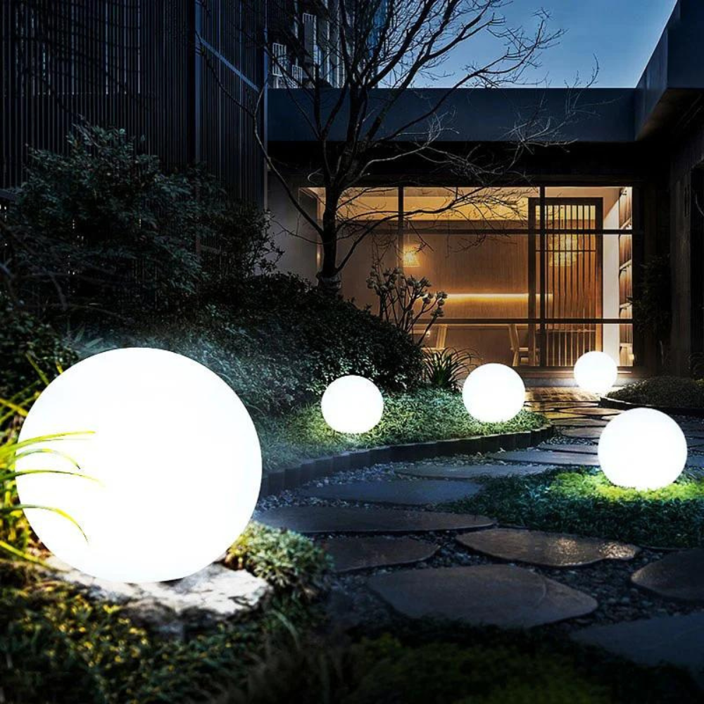 Alabaster Sphere Garden Lights