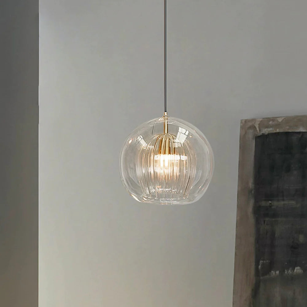 Flowing Gold Glass Globe Pendant Light