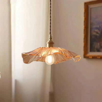 Vintage Radiant Lotus Glass Pendant Lamp