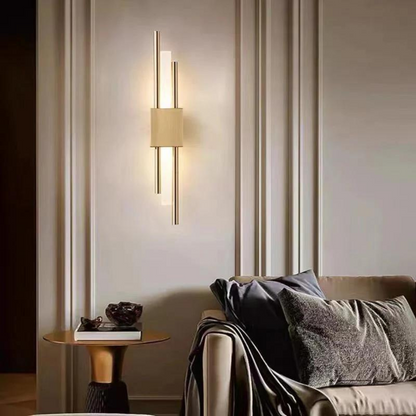 Refined Radiance Marble Accents Wall Lamp