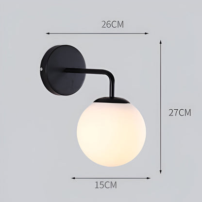 Modern Retro Rippled Glass Sphere Wall Lamp