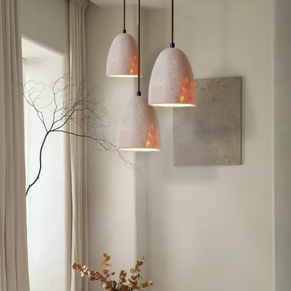 Solenne Minimalist Travertine Pendant Light
