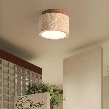 The Yellow Stone Travertine Ceiling Lamp